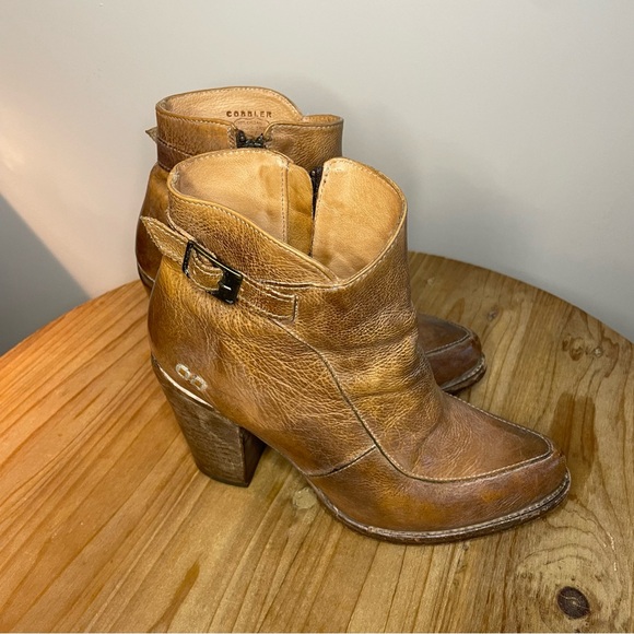 Bed Stu Cobbler Collection Isla Tan Rustic Leather Booties Size 8 - Picture 5 of 13